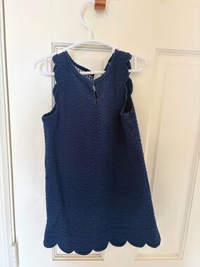 Vineyard Vines Navy Scalloped Sleeveless Dress